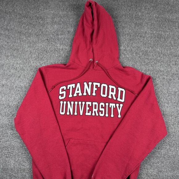 Champion Stanford University Hoodie Mens Medium Red NCAA Pullover Sweatshirt Y2K - Picture 1 of 7